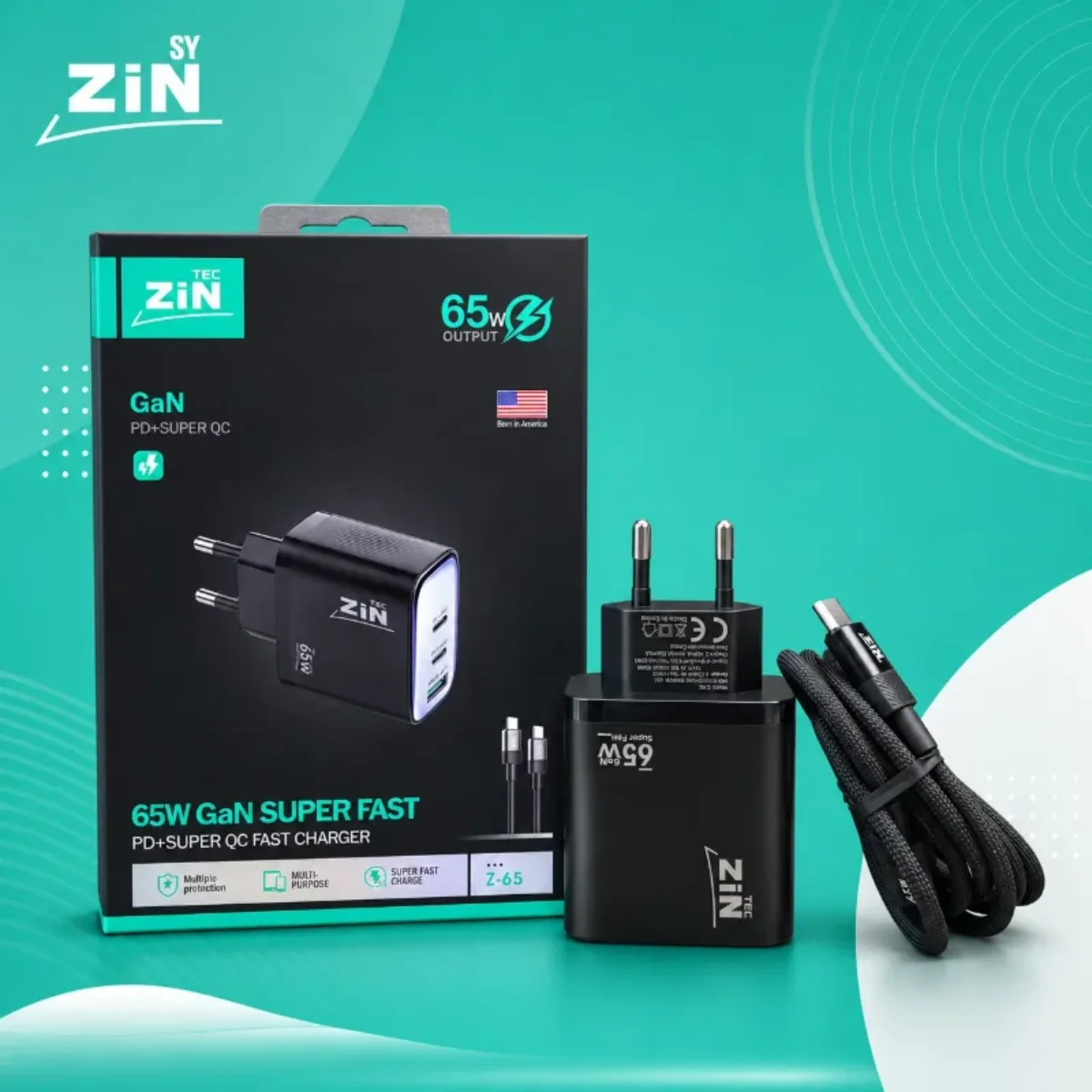 صورة المقالة: 🔋 شاحن ZIN TEC الأصلي بقوة 65 واط 🚀